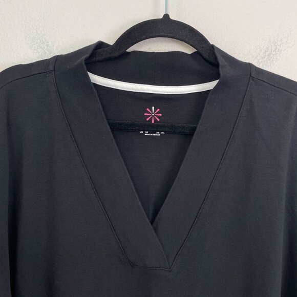 Isaac Mizrahi Live Essentials Womens Plus 3X Black 3/4 Sleeve Pima Tunic Top - Picture 8 of 11